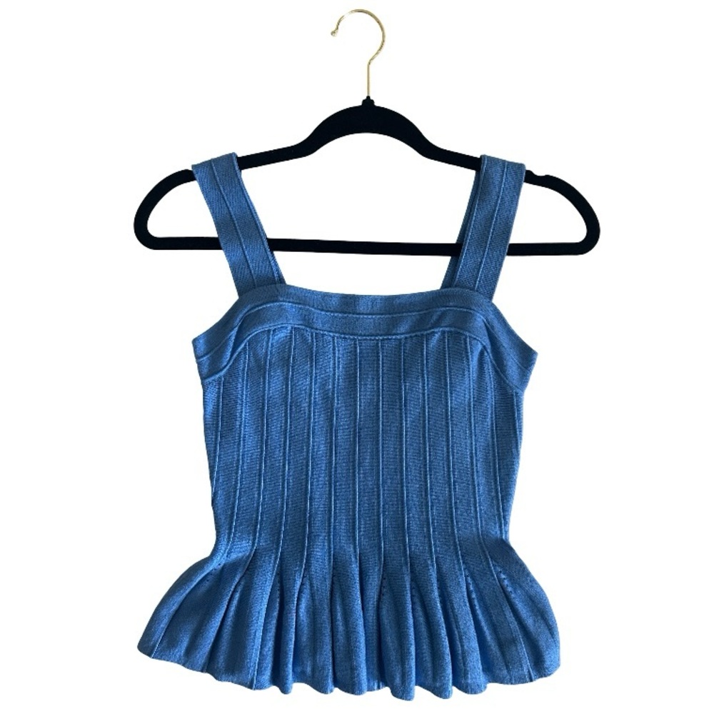 NWT express square neck pleated peplum sweater tank